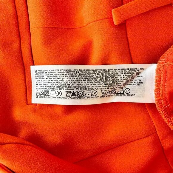 Ever New Wide Leg Isla Trousers Orange Gerbera Womens Size 10 Petite New - Picture 8 of 12